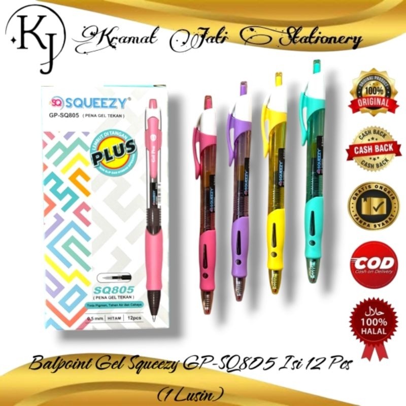 

UM1 Balpoint Gel Squeezy GP-SQ805 Isi 12 Pcs (1 Lusin)