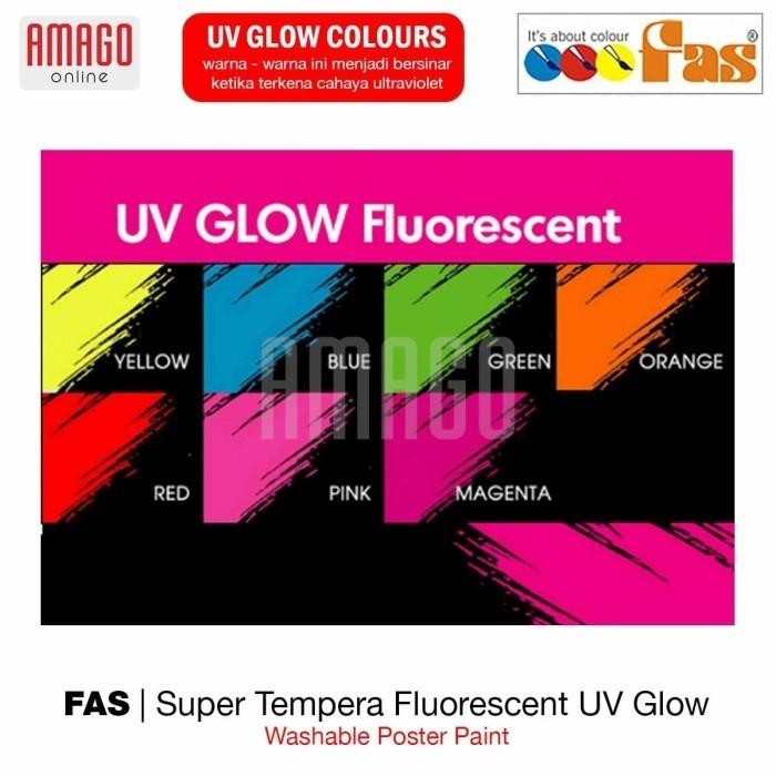 

TERLARIS Cat FAS Super Tempera Fluorescent UV Glow Paint Washable 500 ml - Red