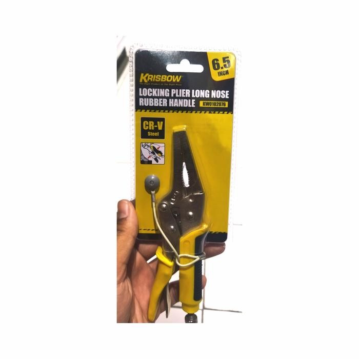 TANG BUAYA MULUT PANJANG KRISBOW 6.5 INCH DENGAN PENJEPIT PANJANG CHROME VANADIUM