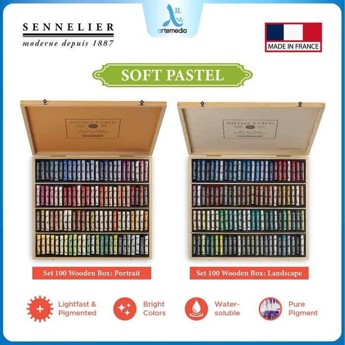 

TERLARIS Sennelier Soft Pastel Set 100 Wooden Box Krayon Warna Lembut