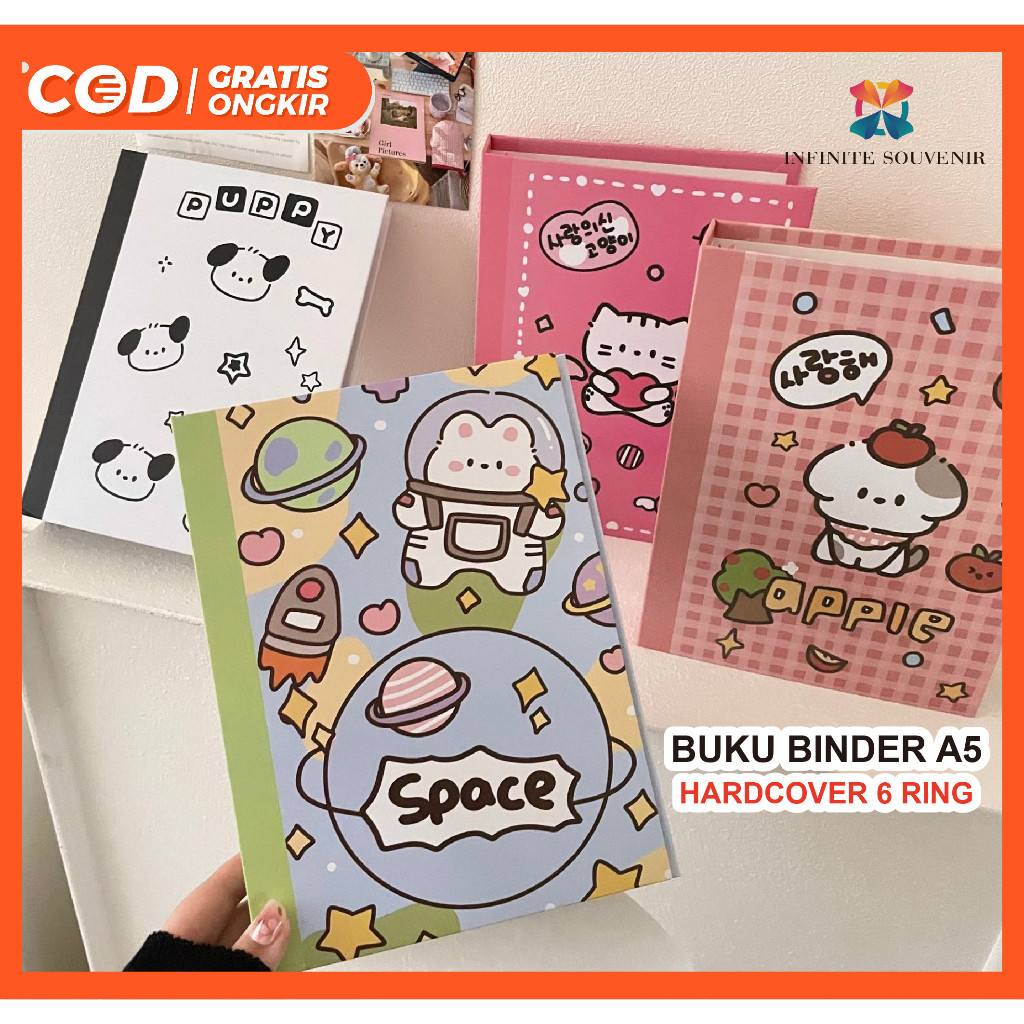 

[FREE ISI 10 LEMBAR] Binder Hardcover A5 Bisa di Refill / Buku Binder 6 Ring Photocard / Compotition