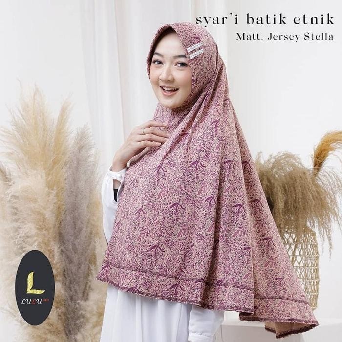Lamia- Hijab Instan SYAR'I Motif BATIK ETNIK & SYAR'I motif BUNGA Ori lulu Hijab Cantik Lembut
