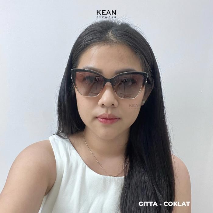 Laris Gitta - Frame Kacamata Clip On Cat Eye Kotak