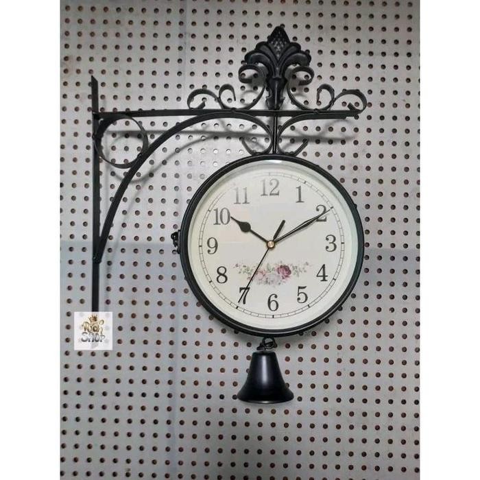 Ready Jam Gantung Dua Sisi Burung Shabby Vintage Garden Cafe Gaya Eropa Klasik Home Decor Besi