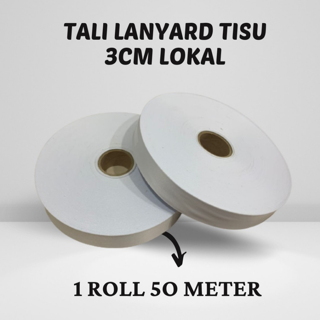 

Tali pita lanyard tissue sublim printing ukuran 3cm produk lokal