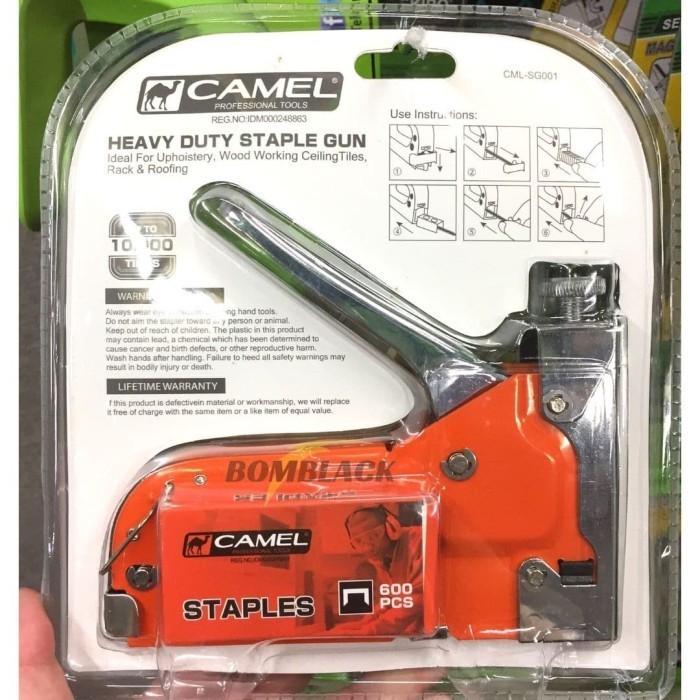 

WOLD - Stapler Gun CAMEL Staples Steples Tembak Jok Motor Gun Tacker WRN OREN