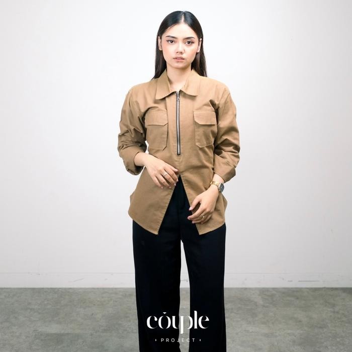 Couple Project - Classic Couple Set Baju Pasangan Kemeja Wanita Dan Pria Simple Polos Panjang Asli