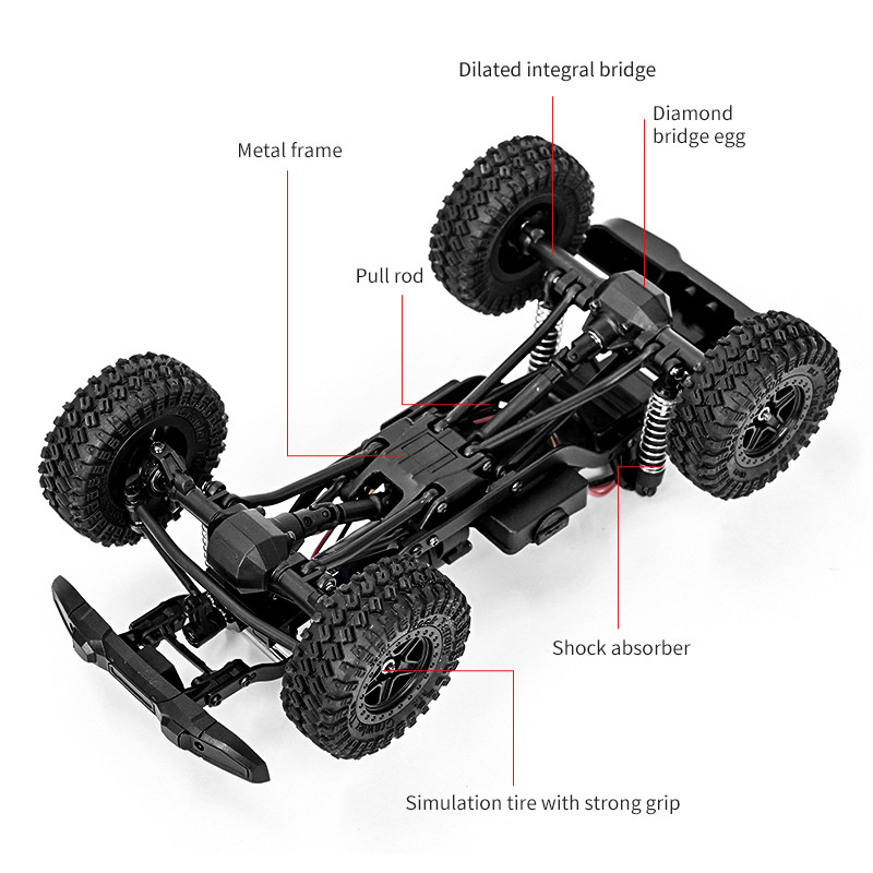 JJRC C8813 RC Truck 2.4G 4WD RC Pick-up Car Climbing Off-Road Vehicle Simulation Model RC Crawler