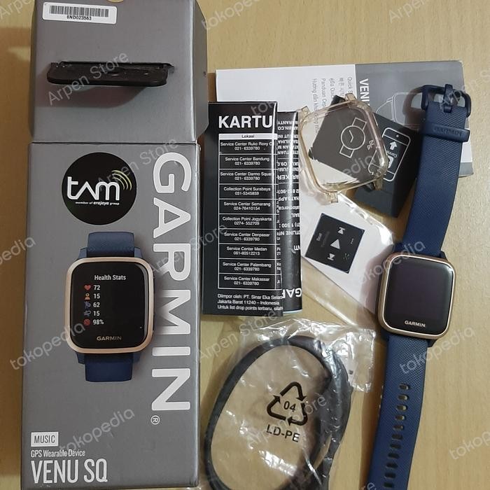 Garmin venu sq music navy bekas/second-Garansi TAM-Smarttch *