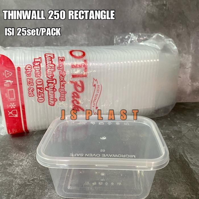 (ISI 25SET) Thinwall Kotak 250ml / Thinwall Square 250ml / Kotak Makan