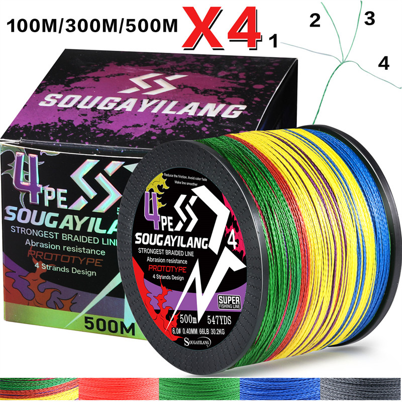 Sougayilang PE X4 300M 500M Senar Pancing Kuat Dan Anti Keriting ided Benang PE benang PE Pancing