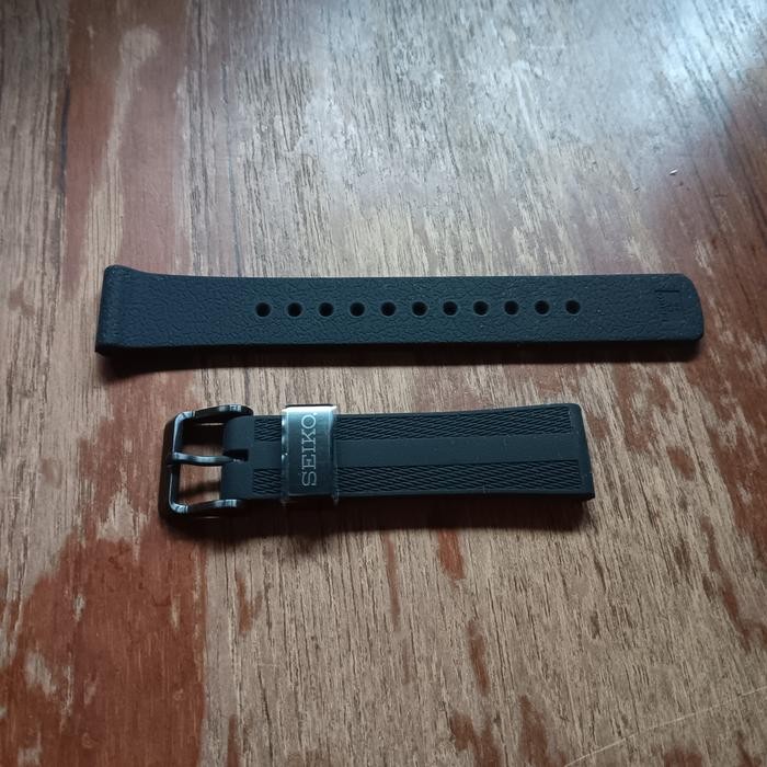 Banyak Dicari Original 20Mm Tali Jam Rubber Strap Seiko Diver Allblack
