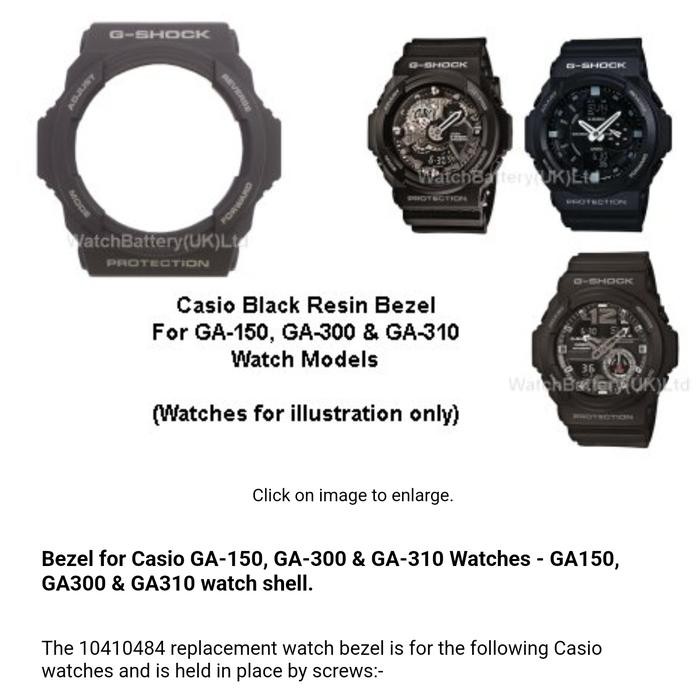 Unik Bezel G-Shock Ga-150-1A Ga-300 Ga-310 / Ga 150 Ga 300 Casio Original