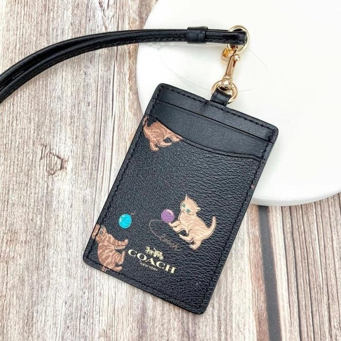 

Gantungan Id Lanyard Coch C6429 With Cat Print In Brown Black Multi
