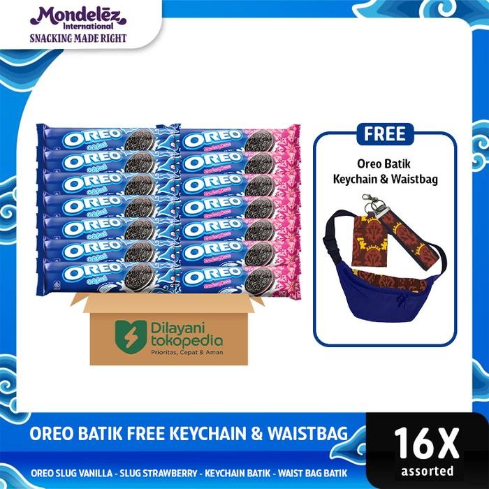 

EatFr3sh- Bundle Oreo Batik Edition Biskuit Vanilla dan Strawberry 119.6g - Free Keychain dan Waist