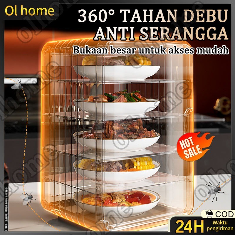 OLHOME TUDUNG SAJI RAK MAKANAN TUDUNG SAJI SUSUN 5 JUMBO MULTIFUNGSI PREMIUM FOOD ORGANIZER BPAFREE