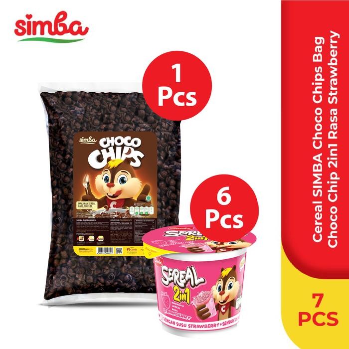 

EatFr3sh- Cereal SIMBA - 1 Choco Chip 1 kg + 6 Cereal 2in1 Rasa Strawberi 24 gr