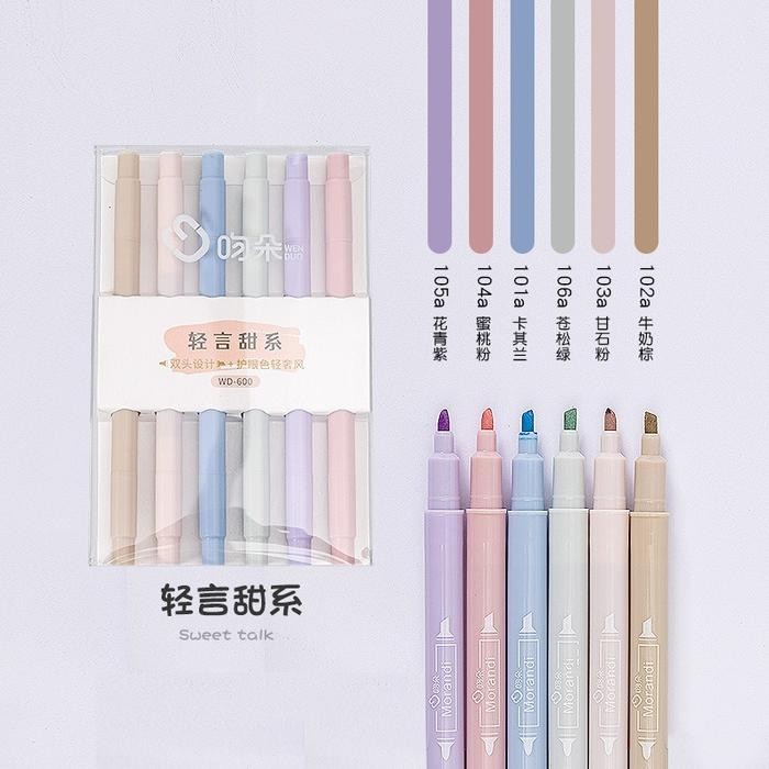

No.OneBest- 2in1 6pcs Highlighter Soft Color