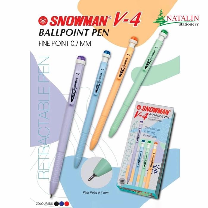 

No.OneBest- SNOWMAN V-4 - (12PCS) - BALLPOINT PEN 0.7 MM - V4