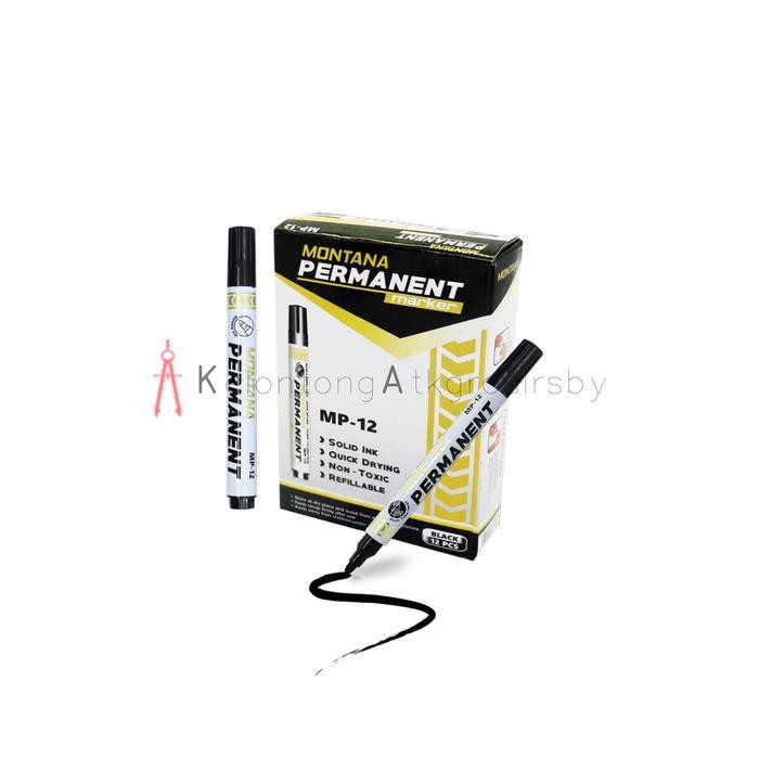 

No.OneBest- Spidol Permanent / Sepidol Permanen Hitam Montana MP-12 Lusinan