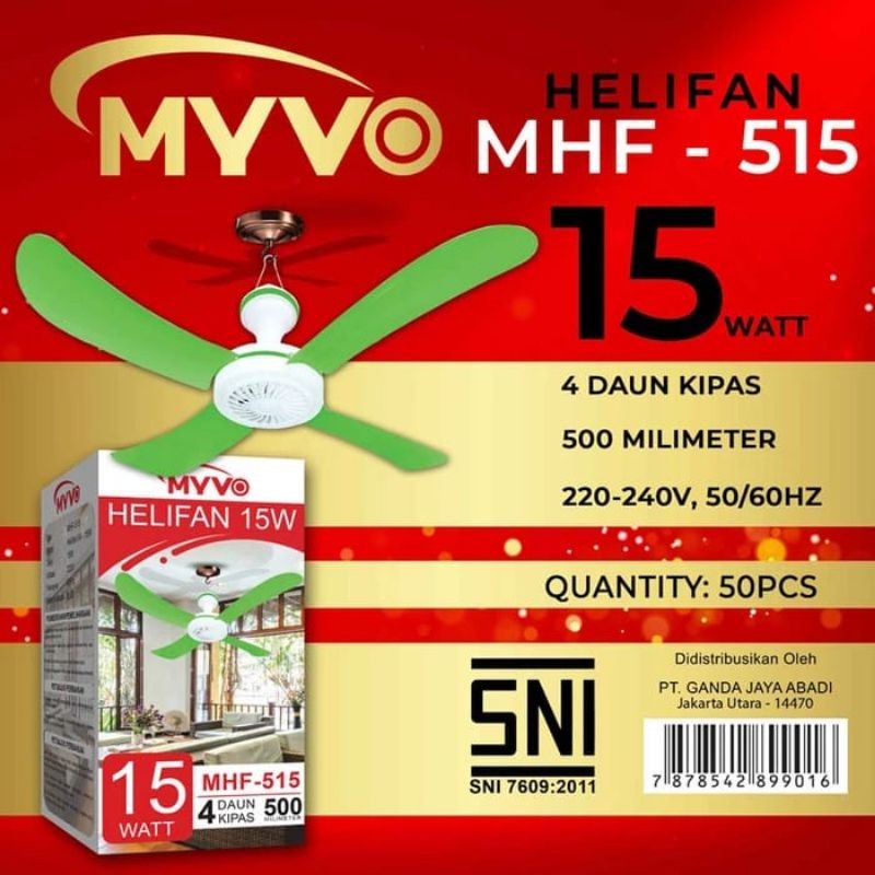 MYVO HELIFAN KIPAS ANGIN GANTUNG BERKUALITAS 15W, 20W & 30W