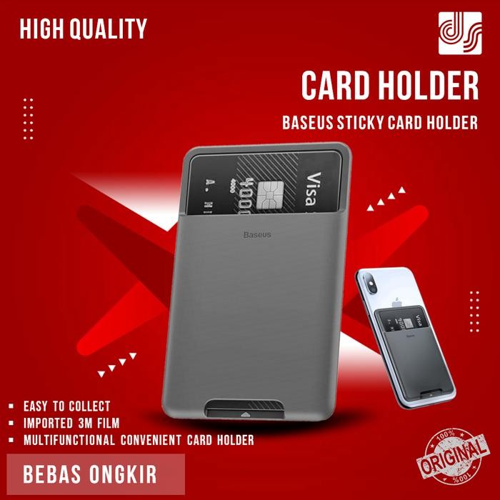 

No.OneBest- Baseus Sticky Card Holder Dompet Kartu Tempelan HP Perekat Pocket HP