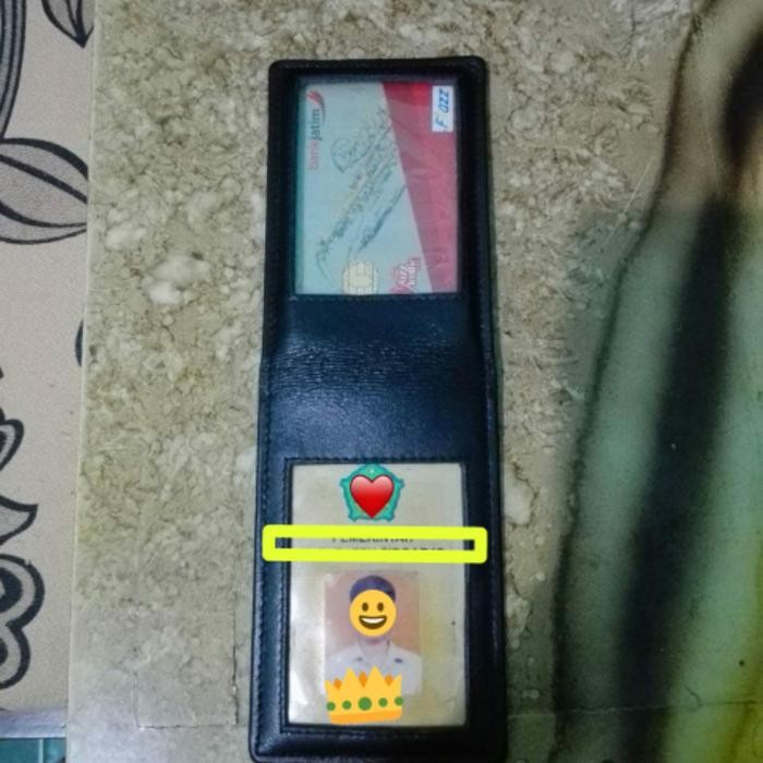 

No.OneBest- Dompet id card magnet polos kulit sapi tempat wadah keplek kulit