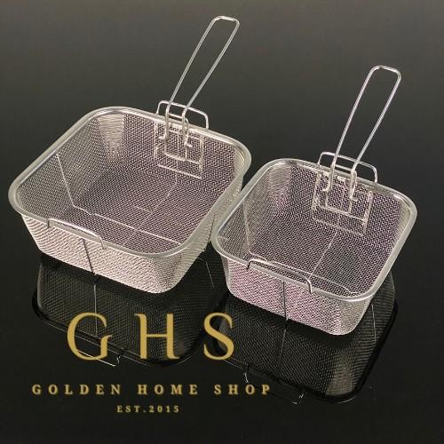 Ghs - Saringan Gorengan Kentang Stainless Steel Besar Kecil Deep Fryer Basket Kitchenware
