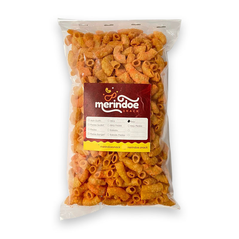 

Cemal Cemil Makyus Makaroni Pedas Gurih / Asin / Balado / Barbeque / Keju - Merindoe Snack