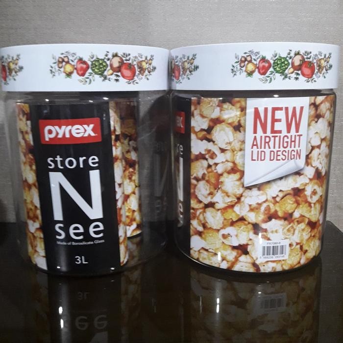 ready stok "super murah" toples kerupuk pyrex 3l set original