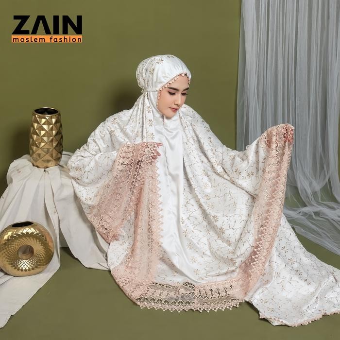 Modra- ZAIN - Mukena Dewasa Sutra Milo Full Bordir Mewah