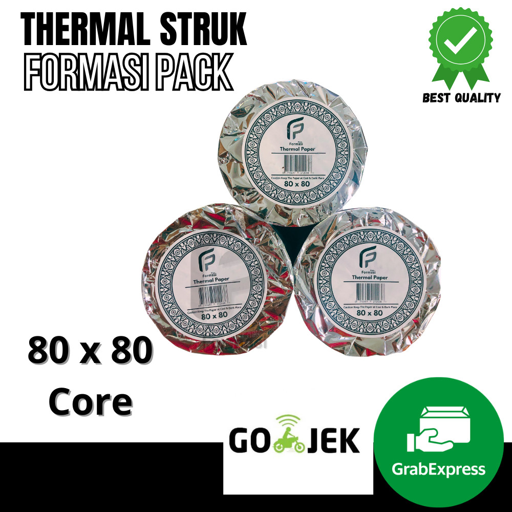 

UM1 KERTAS STRUK THERMAL 80mmX80mm Struk Mesin EDC (Merek FORMASI PACK ) / KERTAS STRUK KASIR, Core