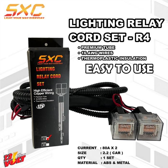 Original Premium Kabel Relay Set Lampu Tembak Led Laser 2 Warna 2 Relay R2 R4 Motor Mobil
