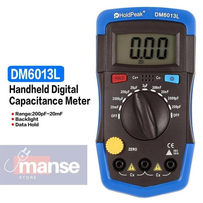 Capacitor Tester Alat Ukur Kapasitor Elco Capacitance Holdpeak Dm6013L