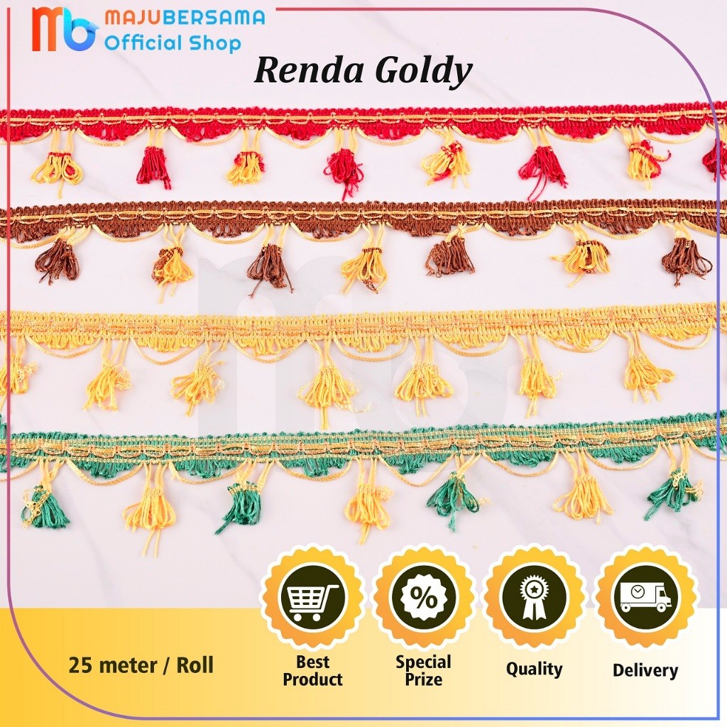 Renda Goldy Lebar 6 Cmpanjang 25 Mharga Per Roll