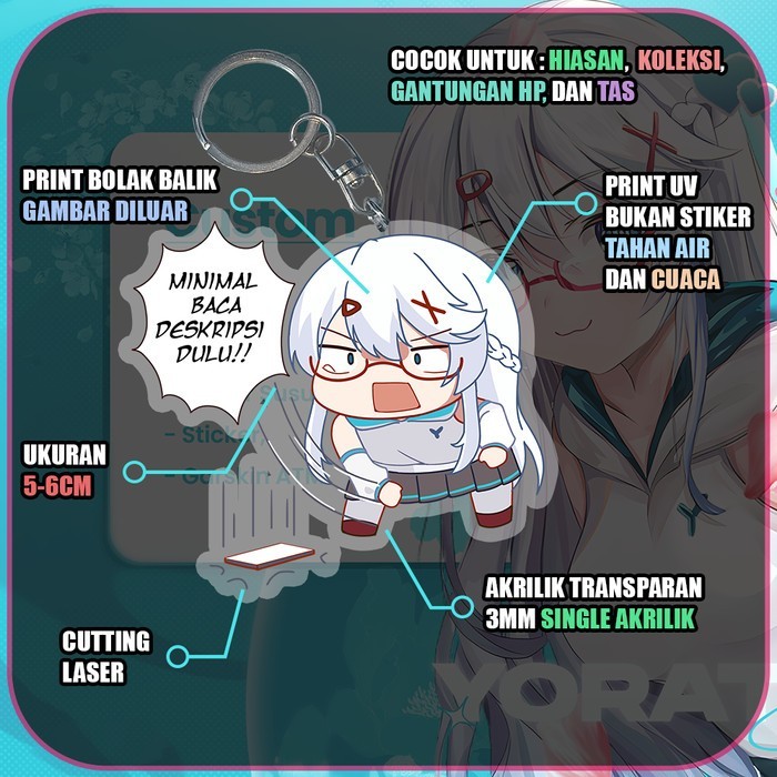 Tukuparty Gantungan Kunci Mai Sakurajima Seishun Buta Yarou, Keychain Anime Lucu