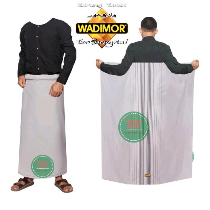 Sarye- Sarung wadimor dewasa original putih tumpal salur Garis Kain Katun Kotak Motif Muda Hitam