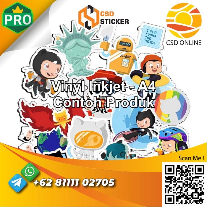 

Sticker Vinyl Inkjet -Stiker Vinyl Putih Matte Waterproof A4(Per Pack) #Gratisongkir