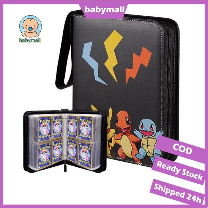 

24HBuku Album Holder 400 Kartu Game Pokemon Ex Gx Bahan Pu Waterproof Dengan Resleting Untuk Koleksi