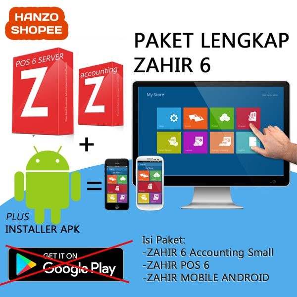 SOFTWARE ZAHIR 6 POS (UNLIMITED) + ZAHIR ACCOUNTING 6 + APK
