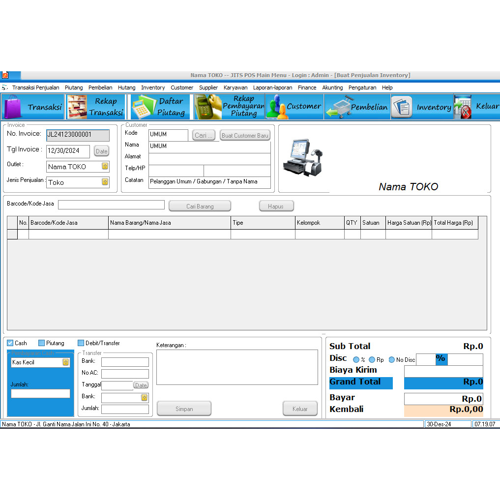Software Toko / Kasir / Kelontong Full Version Lifetime