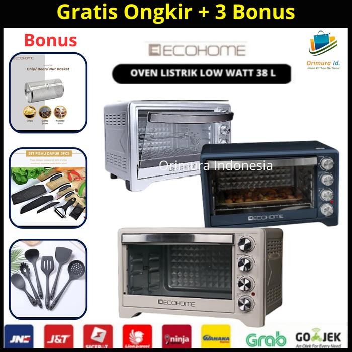 Pixora- Oven Listrik Low Watt - Ecohome Oven Listrik Platinum 38 L - EOP 888