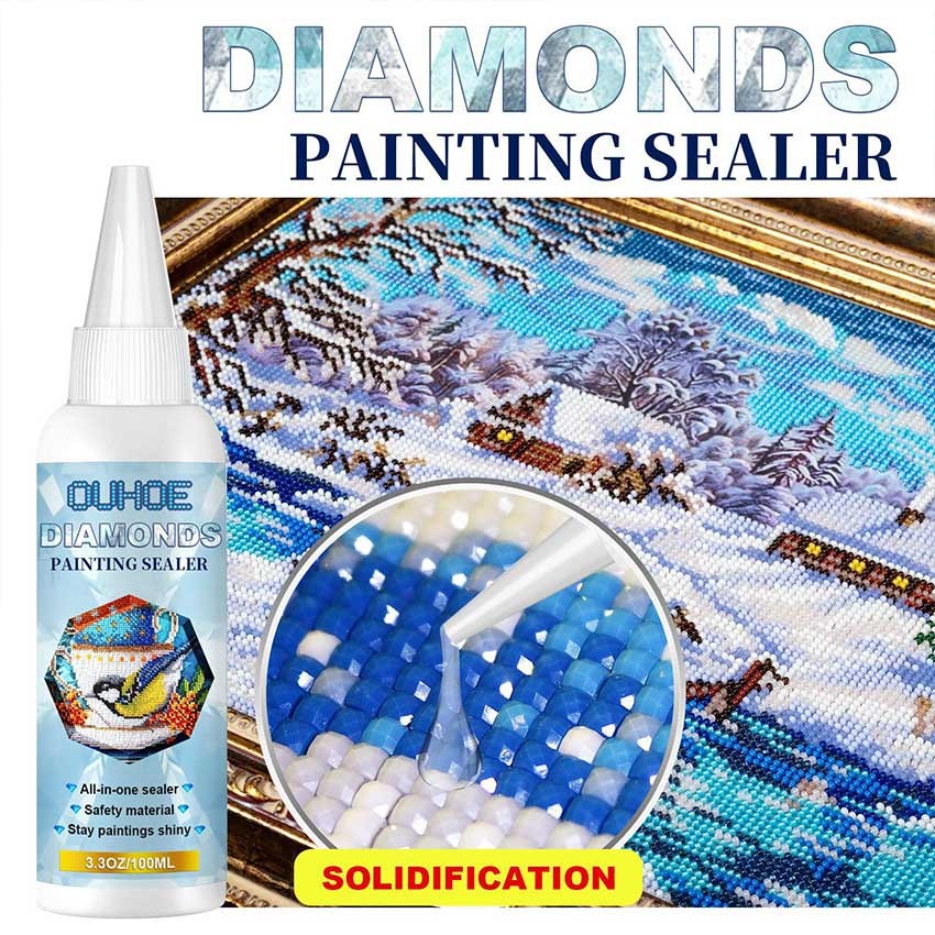 

Purvisco - 100ml Lem Lukisan Diamond Painting Sealer 5D Conserver Permanent Hold Shine Effect Agent