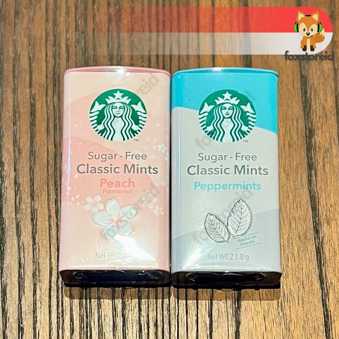 

STARBUCKS Mints Sugar Free Classic Peach Peppermints 23.8gr