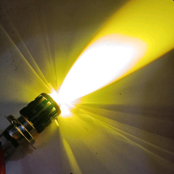Lampu Utama Motor Led Laser H4 Premium Super Terang Kuning Putih/Lampu Utama Motor/Lampu Depan Motor