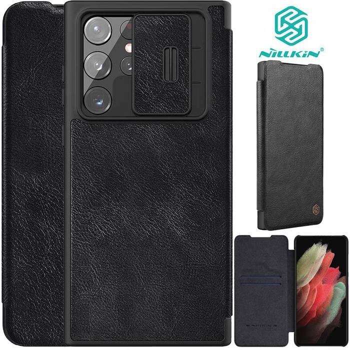 Genggam- Nillkin Qin Pro Flip Case Samsung Galaxy S22 Ultra - Camshield Flip
