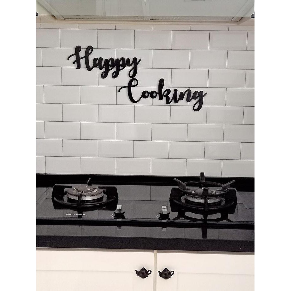 Terbaru.. Hiasan Dinding Dapur Tulisan Happy Cooking