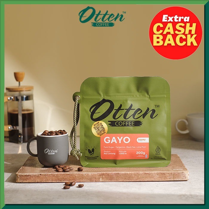 

Kopi Arabica Aceh Gayo Honey Process 200g - Biji / Bubuk Kopi Otten Coffee