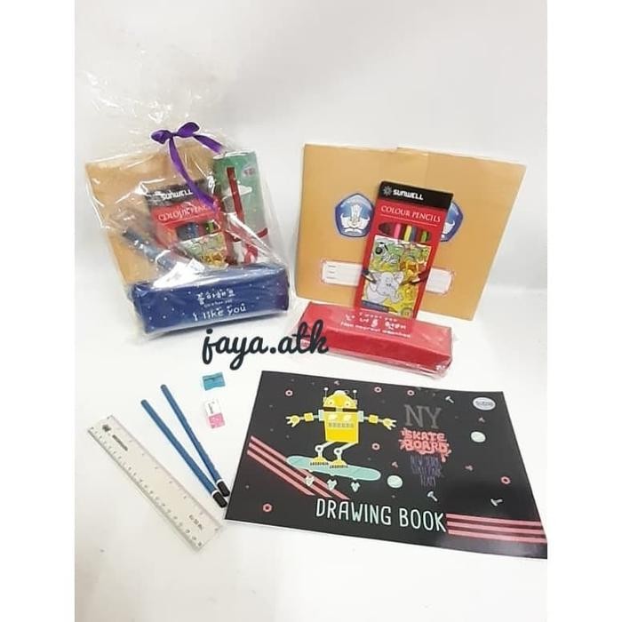 

PROMO..!! PAKET ALAT TULIS BINGKISAN KADO ULTAH SOUVENIR PLUS PENSIL WARNA