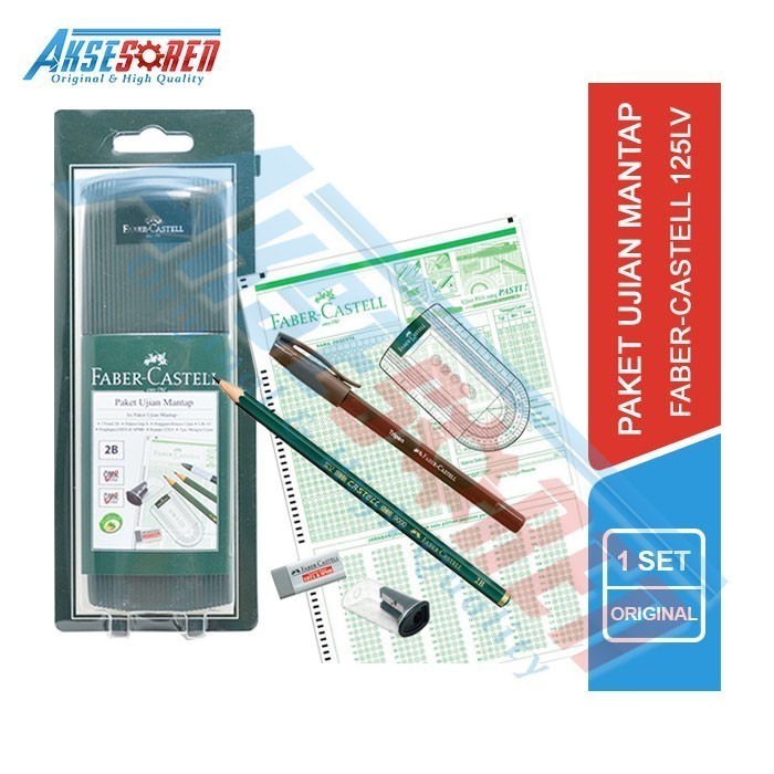 

READY..!! PAKET ALAT TULIS UJIAN MANTAP 125LV GREEN PANTONE FABER-CASTELL 1 SET
